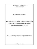 Tạo động lực làm việc cho người lao động tại đài phát thanh- truyền hình Dà Nẵng