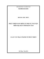 Phát triển bảo hiểm xã hội tự nguyện trên địa bàn tỉnh Kon Tum