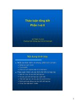 Bài giảng 8. Thảo luận tổng kết phần I & II