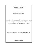 Nghiên cứu mạng lưới các điểm du lịch du khách nội địa lựa chọn trải nghiệm tại điểm đến Thành phố Đà Nẵng