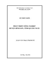 Phát triển nông nghiệp huyện Bình Sơn, tỉnh Quảng Ngãi