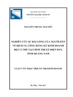 Nghiên cứu sự hài lòng của người dân về dịch vụ công đăng ký kinh doanh hộ cá thể tại UBND thị xã Điện Bàn, tỉnh Quảng Nam