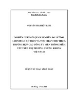Nghiên cứu mối quan hệ giữa đo lường lợi nhuận kế toán và thu nhập cjiuj thuế truongf hợp các công ty viễn thông niêm yết trên thị trường chứng khoán Việt Nam