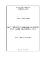Phát triển nguồn nhân lực hành chính quận Cẩm Lệ, thành phố Đà Nẵng.