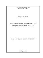 Phát triển cây hồ tiêu trên địa bàn huyện EaH''leo, tỉnh Đắk Lắk