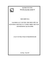 Tạo động lực làm việc cho nhân viên tại Ngân hàng TMCP đầu tư và Phát triển Việt Nam - Chi nhánh Bắc Quảng Bình