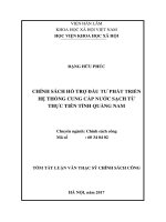 Chính sách hỗ trợ đầu tư phát triển hệ thống cung cấp nước sạch từ thực tiễn tỉnh Quảng Nam (tt)