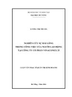 Nghiên cứu sự hài lòng trong công việc của người lao động tại công ty cổ phần VINACONEX 25