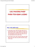 Giới thiệu Các phương pháp Phân tích định lượng