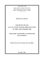 Giải quyết tố cáo của các cơ quan hành chính nhà nước từ thực tiễn tỉnh Bến Tre (tt)