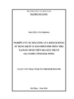 Nghiên cứu sự hài lòng của khách hàng sử dụng dịch vụ bảo hiểm phi nhân thọ tại Bảo Minh trên địa bàn thị xã Gia Nghĩa Tỉnh ĐăK Nông