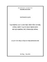 Tạo động lực làm việc đối với cán bộ, công chức tại ủy ban nhân dân huyện Krông Nô, tỉnh Đăk Nông