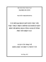 Vấn đề đại đoàn kết dân tộc với việc thực hiện chính sách đoàn kết đối với đồng bàn công giáo ở Tỉnh Phú Yên hiện nay