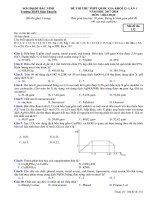 Đề thi thử môn Hóa trường THPT Hàn Thuyên – Bắc Ninh lần 1 – 2018