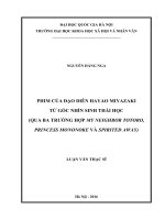 Phim của đạo diễn hayao miyazaki từ góc nhìn sinh thái học (qua ba trường hợp my neighbor totoro, princess mononoke và spirited away) 
