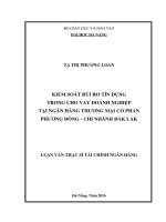 Kiểm soát rủi ro tín dụng trong cho vay doanh nghiệp tại Ngân hàng TMCP Phương Đông - chi nhánh Đắk Lắk