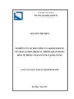 Nghiên cứu sự hài lòng của khách hàng về chất lượng dịch vụ thông quan hàng hóa tự động VNACCS VCIS tại Đà Nẵng