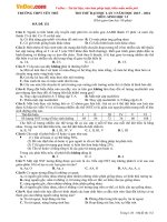 de thi thu thpt quoc gia nam 2016 mon sinh hoc truong thpt yen the lan 3