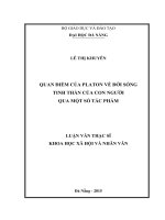 Quan điểm của Platon về đời sống tinh thần của con người qua một số tác phẩm