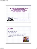 Bài giảng 12. Mô hình dự báo nguồn nhân lực Công nghệ - Thông tin của TP. Hồ Chí Minh giai đoạn 2011-2020