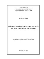 Chính sách phân bổ ngân sách nhà nước từ thực tiễn thành phố Đà Nẵng (LV thạc sĩ)