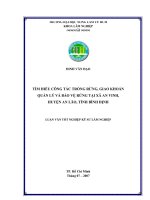 TÌM HIỂU CÔNG TÁC TRỒNG RỪNG, GIAO KHOÁN QUẢN LÝ VÀ BẢO VỆ RỪNG TẠI XÃ AN VINH, HUYỆN AN LÃO, TỈNH BÌNH ĐỊNH