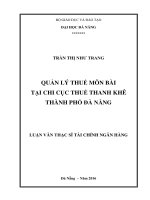 Quản lý thuế môn bài tại cục thuế Thanh Khê Thành phố Đà Nẵng.