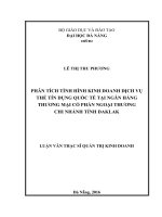 Phân tích tình hình kinh doanh dịch vụ thẻ tín dụng quốc tế tại ngân hàng TMCP ngoại thương - chi nhánh Đắk Lắk