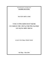 Tăng cường kiểm soát nội bộ các khoản thu chi tại trường Đại học Xây dựng miền Trung