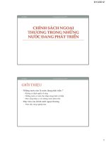 Bài giảng 10. Chính sách ngoại thương trong những nước đang phát triển