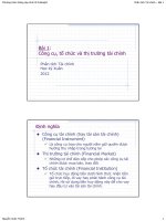 Bài giảng 1. Công cụ, tổ chức và thị trường tài chính