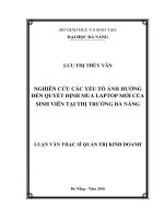 Nghiên cứu các nhân tố ảnh hưởng đến quyết định mua laptop của sinh viên tại thị trường Đà Nẵng