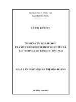 Nghiên cứu sự hài lòng của sinh viên đối với dịch vụ ký túc xá tại trường Cao đẳng Thương mại