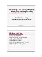 Bài giảng 7. Sự tham gia của khu vực tư (PSP) hay sự hợp tác công tư (PPP)