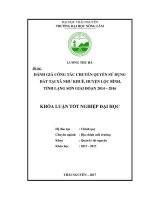 Đánh giá công tác chuyển quyền sử dụng dấy tại xã như khuê, huyện lộc bình, tỉnh lạng sơn giai đoạn 2014 2016 