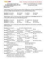 de thi thu thpt quoc gia mon tieng anh thpt cao lanh 2 dong thap nam 2015