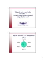 Ghi chú Bài giảng 2. Chúng ta nghiên cứu Chính sách công như thế nào?