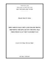 Điều khoản hạn chế cạnh tranh trong hợp đồng nhượng quyền thương mại theo pháp luật Việt Nam hiện nay (Luận văn thạc sĩ)