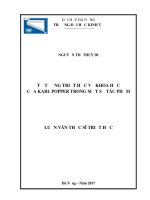 Tư tưởng triết học về khoa học của Karl Popper trong một số tác phẩm