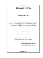 Bảo đảm quyền của người được nhận làm con nuôi ở Việt Nam hiện nay (LV thạc sĩ)
