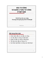 Bài giảng 10. Đầu tư công và quản lý đầu tư công ở Việt Nam