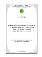 BƯỚC ĐẦU NGHIÊN CỨU ĐẶC ĐIỂM CẤU TRÚC RỪNG TỰ NHIÊN TRẠNG THÁI IIIA1 TẠI TIỂU KHU 104 THUỘC THÔN BỜ HÀO – XÃ MÃ ĐÀ HUYỆN VĨNH CỬU  TỈNH ĐỒNG NAI