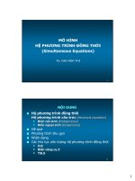 Bài giảng 10. Mô hình hệ phương trình đồng thời