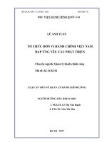 Tổ chức đơn vị hành chính Việt Nam đáp ứng yêu cầu phát triển (tt)