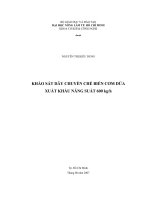 KHẢO SÁT DÂY CHUYỀN CHẾ BIẾN CƠM DỪA XUẤT KHẨU NĂNG SUẤT 600 kgh