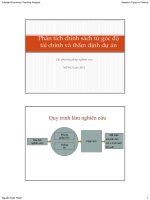 Bài giảng 5 & 6. Phân tích chính sách từ góc độ tài chính và thẩm định dự án