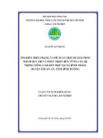 TÌM HIỂU HIỆN TRẠNG VÀ ĐỀ XUẤT MỘT SỐ GIẢI PHÁP NHẰM DUY TRÌ VÀ PHÁT TRIỂN BỀN VỮNG CÁC HỆ THỐNG NÔNG LÂM KẾT HỢP TẠI XÃ BÌNH NHÂM, HUYỆN THUẬN AN, TỈNH BÌNH DƯƠNG