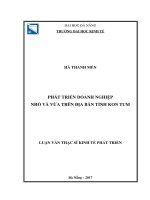 PHÁT TRIỂN DOANH NGHIỆP  NHỎVÀ VỪA TRÊN ðỊA BÀN TỈNH KON TUM