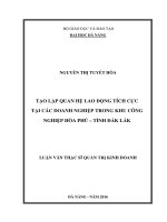 Tạo lập quan hệ lao động tích cực tại các doanh nghiệp trong KCN Hòa Phú, tỉnh Đắk Lắk