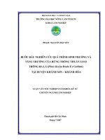 BƯỚC ĐẦU NGHIÊN CỨU QUÁ TRÌNH SINH TRƯỞNG VÀ TĂNG TRƯỞNG CỦA RỪNG TRỒNG THUẦN LOÀI THÔNG BA LÁ (Pinus Kesiya Royle Ex Gordon) TẠI HUYỆN KHÁNH SƠN  KHÁNH HÒA